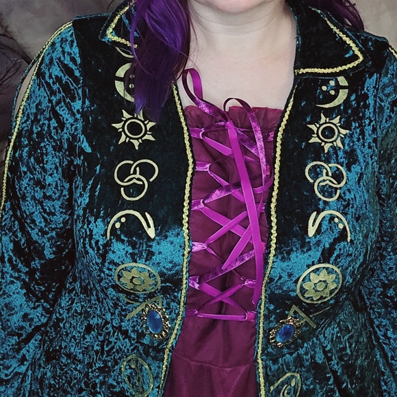 Velvet Green and Purple Hocus Pocus Witch Costume Dress XL - Picture 4 of 9